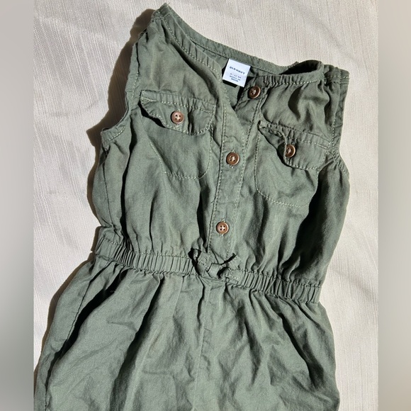 Army Green baby romper size 6-12 months shorts summer clothes - Picture 2 of 8